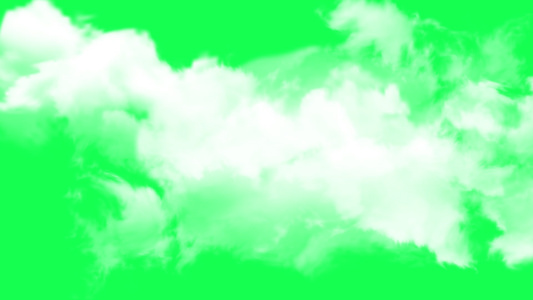 动画在绿屏背景上飞过云彩视频