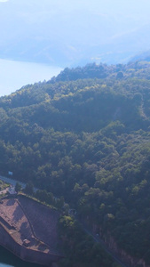 衢州4A风景区九龙湖风景区航拍饮用水视频