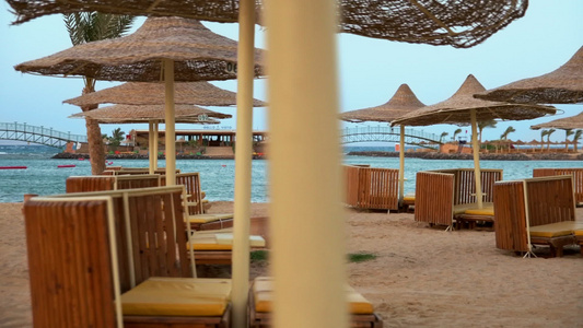 清澈的海景美丽埃及海岸线风景视频
