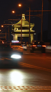 城市夜景灯光交通道路车流素材城市素材视频