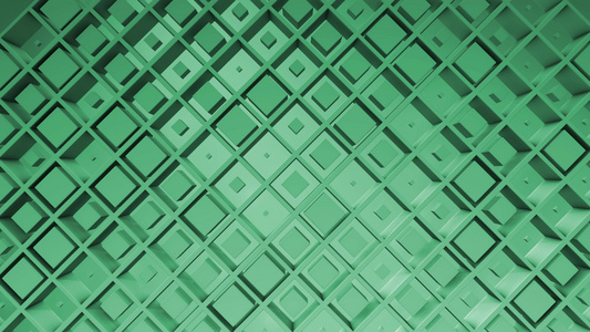 绿色商业背景框摘要立方体背景随机运动3D可循环动画视频