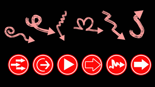 12组常用卡通箭头标识动画视频