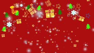 金礼盒雪花和礼物盒圣诞季打折视频20秒视频