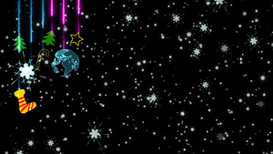 圣诞主题有数字世界袜子明星树甜棍和雪花粒子落下背景20秒视频