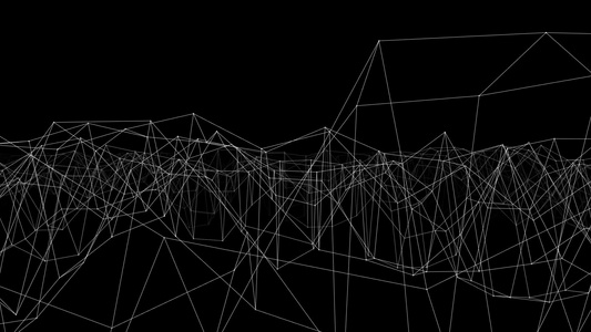 抽象白线背景黑色背景上的粘合3D动画视频