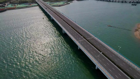 航拍厦门丙洲大桥景观视频