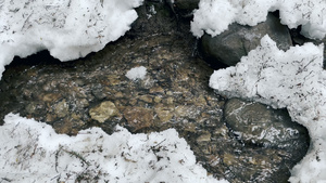 冬雪下的纯净河流11秒视频