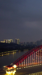 航拍城市落日晚霞天空夜景桥梁道路交通车流素材落日素材视频