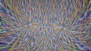 抽象的分形多色亮线背景18秒视频