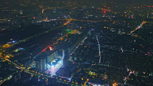 广州城市天际线4K夜景航拍6秒视频