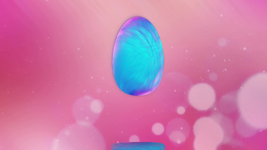 抽象背景粉色表面有旋转的蓝色发光蛋视频