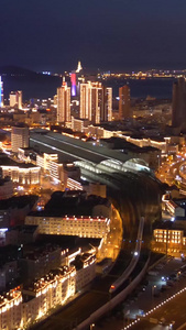 青岛西部大港夜景万家灯火视频素材青岛名城会视频