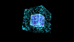 量子立方体未来核心能量表面模糊数字动画10秒视频