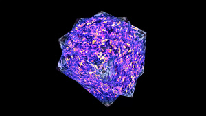 立方体神秘抽象辉光液体能量全功率紫紫暗线表面17秒视频