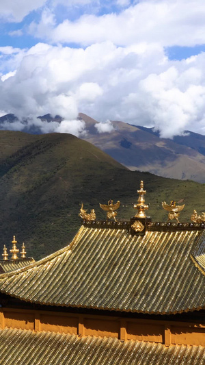 四川阿坝藏族羌族自治州旅游景点观音寺金顶延时视频旅游景区16秒视频