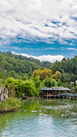 延时贵州5A级风景区龙宫龙湖谭5A景区14秒视频