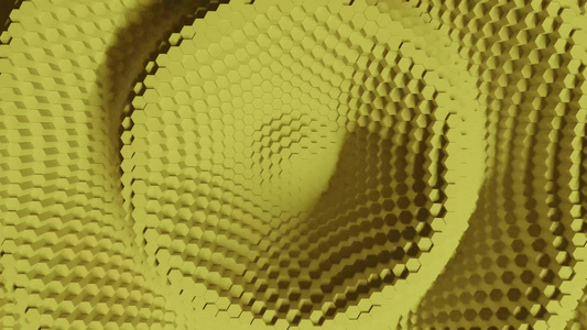 具有偏移效果的抽象六边形黄色纯六角环的动画业务演示视频