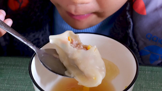 吃饺子的孩子视频