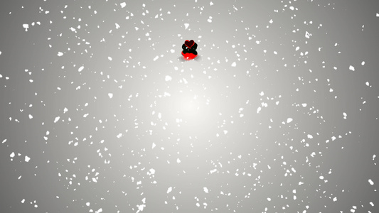 圣诞树由红心雪制成在白色背景下坠落视频