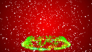 抽象的圣诞树雪在红色背景下落14秒视频