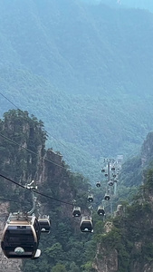 湖南5A级旅游景区张家界武陵源天子山缆车交通素材5A级景区视频