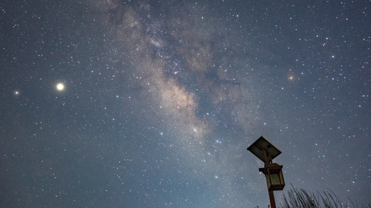 延时夜景星空银河素材视频