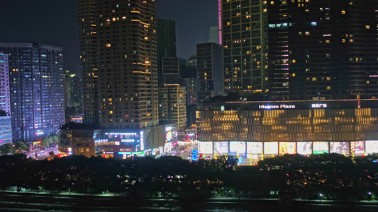 长沙城市夜景航拍视频