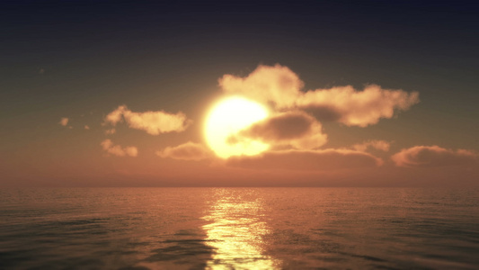 日落在海洋上视频