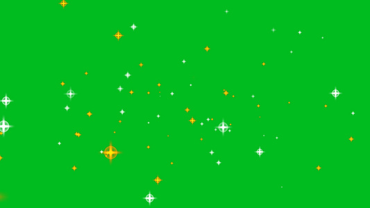 星飞行低重力抽象运动闪闪发光的粒子在绿色屏幕背景上视频