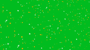 在绿屏背景下慢慢消失的闪闪颗粒子银色和金星飞着抽象20秒视频