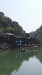 航拍湖南湘西凤凰古城旅游景区 视频