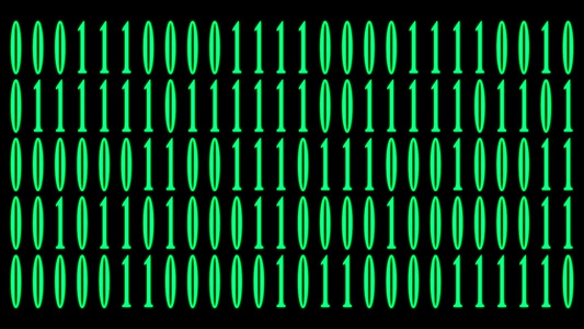 创建绿色二进制数字背景动画视频