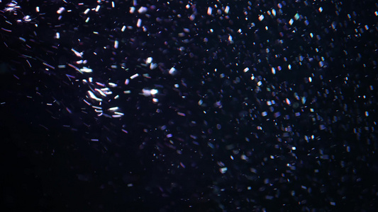 抽象的快速水晶宏观气泡移动和漂浮在黑色背景上的aquarim视频