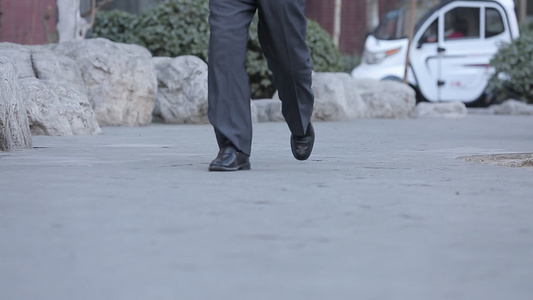 老人在公园散步遛弯健身 视频