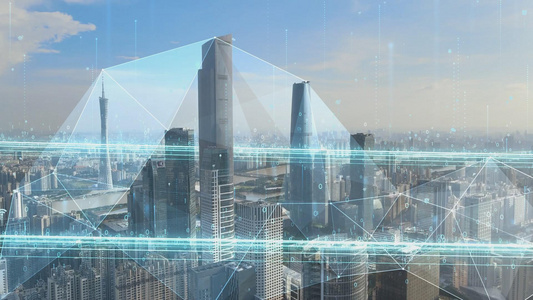 5G城市发展未来科技光线粒子视频