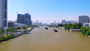 4K京杭大运河城市段延时26秒视频
