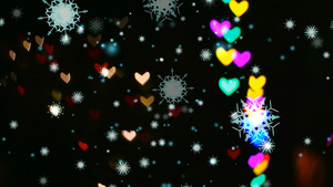 雪花六星枝短刺翼落冰尘粒子元素与圣诞及平安夜背景的20秒视频