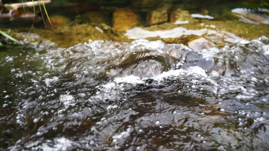 清澈的水流海水海边小溪流水视频