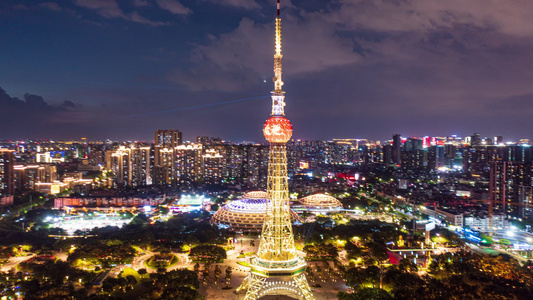 佛山电视塔夜景延时视频