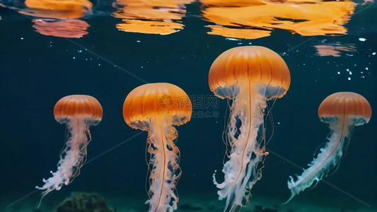 水下水母梦幻背景视频视频