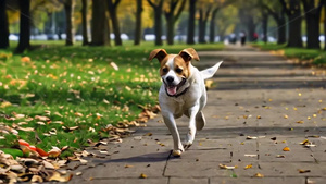 可爱狗狗在奔跑4秒视频