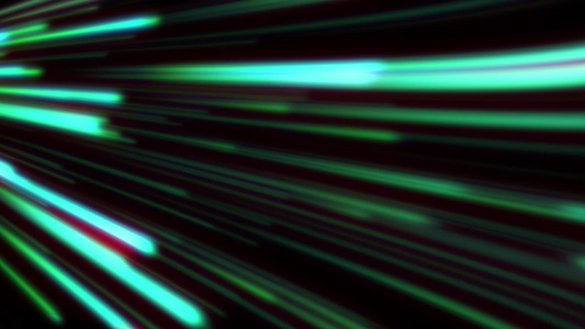 超跳跃效果星系霓虹灯在运动中发光抽象定向霓虹灯线条视频