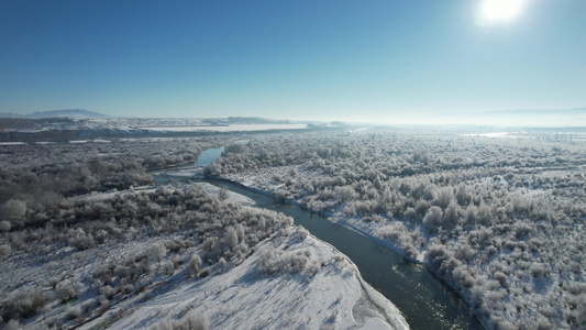 冬天的伊犁河视频