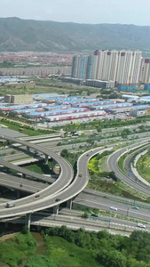 内蒙古呼和浩特立交桥航拍城市发展视频