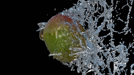 以透明背景11超慢动作上方的苹果芒果浇水视频