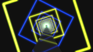 创造隧道蓝黄光现代多彩照明4k环形动画等热气流的蓝色20秒视频