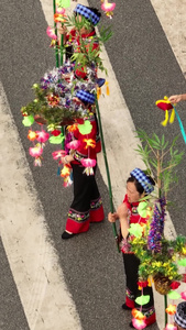 高清竖屏航拍贵州黔东南望谟三月三视频