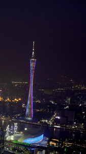 广州城市夜景航拍航拍中国视频