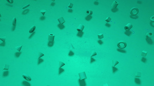 薄荷绿松石立方体百吉饼圆柱体旋转的无缝轮廓20秒视频