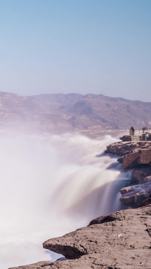 黄河壶口瀑布延时中国第二大瀑布14秒视频